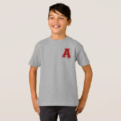 T-shirt Lettre A - Nom initial Alphabet Monogramme (Devant entier)