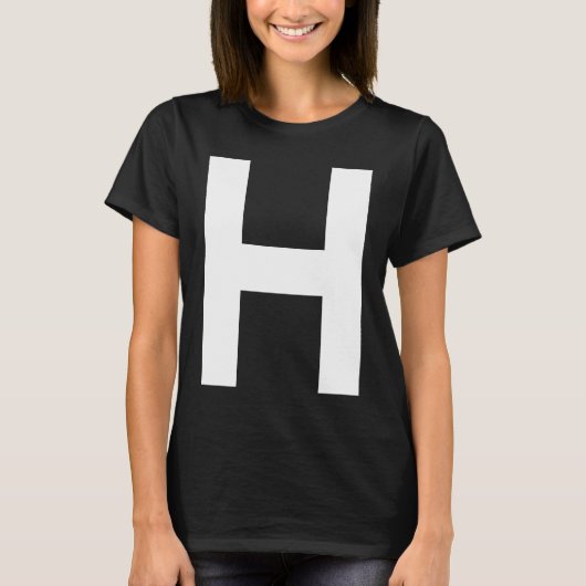 T-shirt LETTRE Alphabet H coque supérieur majuscule (Devant)
