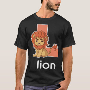 T-shirt Lettre Alphabet Lion mignonne Gros Chats Enfants