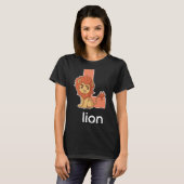 T-shirt Lettre Alphabet Lion mignonne Gros Chats Enfants (Devant entier)
