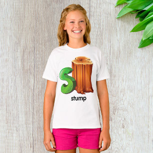 T-shirt Lettre alphabet S Arbre S Amusant Arbre Stump Art