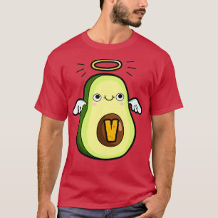 T-shirt Lettre alphabet V mignon Saint Guacamole Avocado