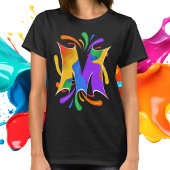 T-shirt Lettre arc-en-ciel M Monogramme Abstrait
