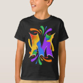 T-shirt Lettre arc-en-ciel M Monogramme Abstrait (Devant)
