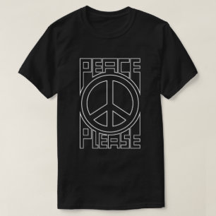 T-shirt Lettre avec contour blanc « Paix s'il vous plaît »