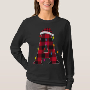 T-shirt Lettre Awesome A Nom Initial Buffalo Plaid Christ