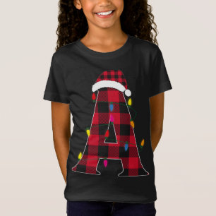 T-Shirt Lettre Awesome A Nom Initial Buffalo Plaid Christ