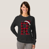 T-shirt Lettre Awesome R Nom initial Buffalo Plaid Christ (Devant entier)