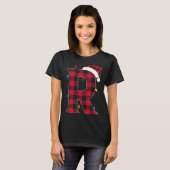 T-shirt Lettre Awesome R Nom initial Buffalo Plaid Christ (Devant entier)