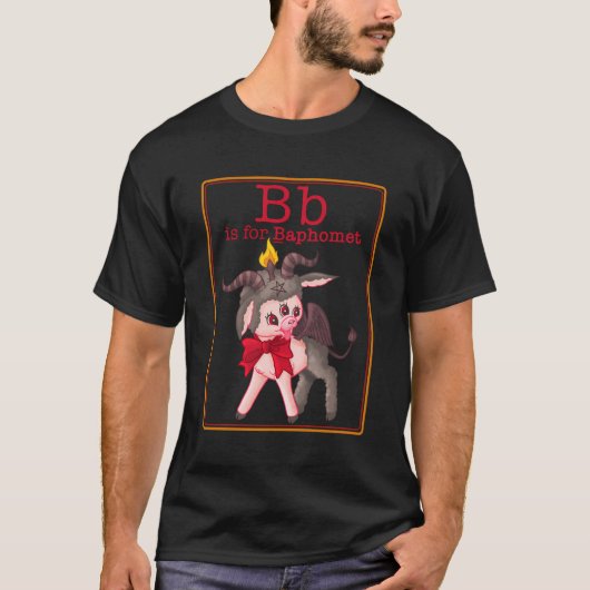 T-shirt Lettre B Pour Un Jeu Satanique Baphomet Carte Mign (Devant)