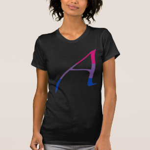T-shirt Lettre bisexuelle A de "écarlate" de fierté