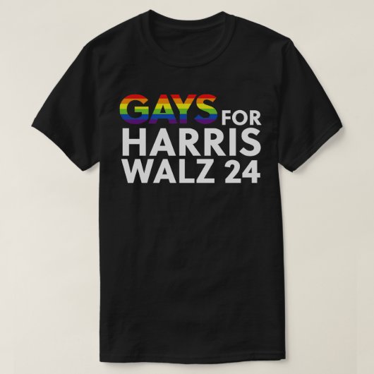 T-shirt LETTRE BLANCHE Gays for Kamala Walz (Design devant)