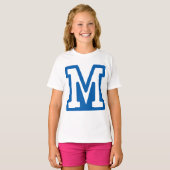 T-SHIRT LETTRE BLEUE VARIABLE M MONO (Devant entier)