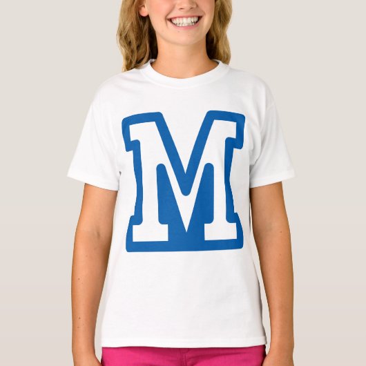 T-SHIRT LETTRE BLEUE VARIABLE M MONO (Devant)