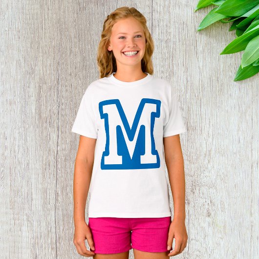 T-SHIRT LETTRE BLEUE VARIABLE M MONO