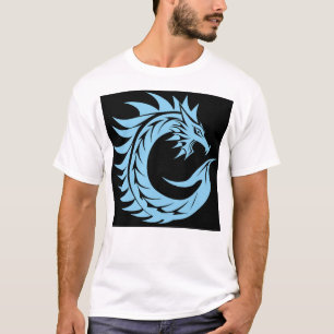 T-shirt Lettre C de style dragon, alphabet du dragon, mono