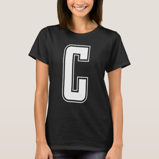 T-shirt Lettre C Majuscule Alphabet Initial Monogramme Che (Devant)