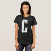 T-shirt Lettre C Majuscule Alphabet Initial Monogramme Che (Devant entier)