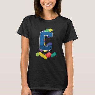T-shirt Lettre C Master Builder Alphabet Nom Builder