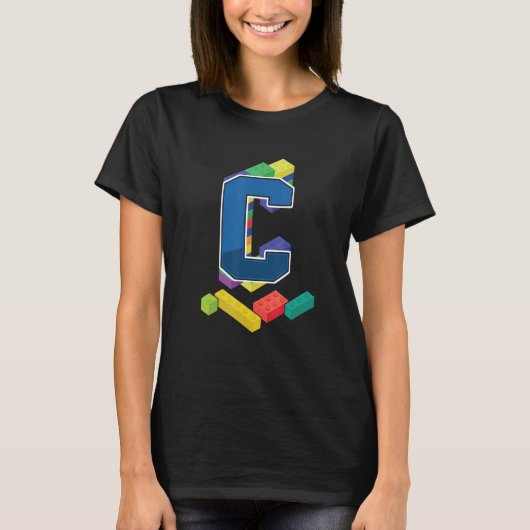 T-shirt Lettre C Master Builder Alphabet Nom Builder (Devant)
