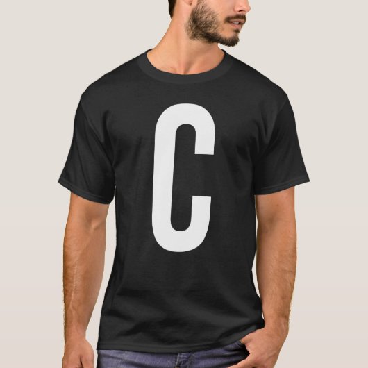 T-SHIRT LETTRE C MONOGRAMME D'ALPHABET INITIAL (Devant)