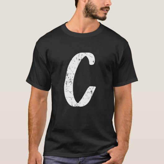 T-shirt Lettre C Unique Alphabet Capital Initial Monogramm (Devant)