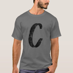 T-shirt Lettre C Unique Alphabet Capital Initial Monogramm