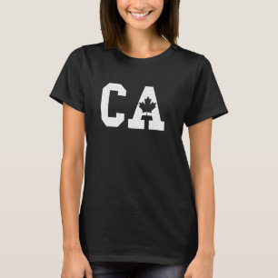 T-shirt Lettre CA C et A Alphabet majuscule Canada Maple L