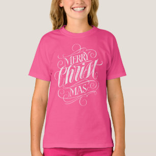 T-shirt Lettre calligraphiée Noël chrétien sur tableau noi
