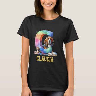 T-shirt LETTRE CHIENS COTE CLaudia Nom Chien arc-en-ciel
