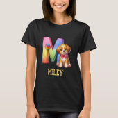 T-shirt Lettre Chiens mignons Miley Nom Chien arc-en-ciel (Devant)