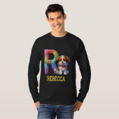 T-shirt Lettre Chiens mignons Rebecca Nom Chien arc-en-cie (Devant entier)