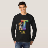 T-shirt Lettre Chiens mignons Tiara Nom Chien arc-en-ciel (Devant entier)