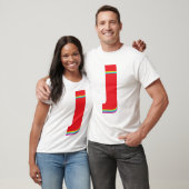 T-shirt LETTRE Coque MOINDRE J MONogramme Décalage arc-en- (Unisexe)