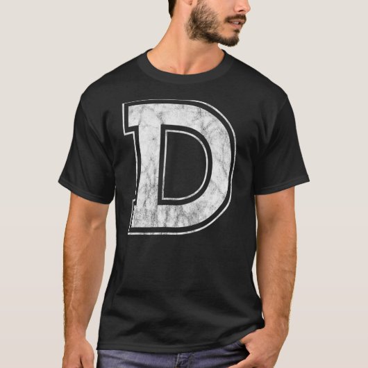 T-shirt Lettre D Alphabet majuscule Monogramme initial (Devant)