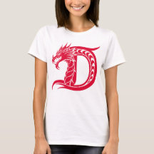 Lettre D de style dragon, alphabet du dragon, mono