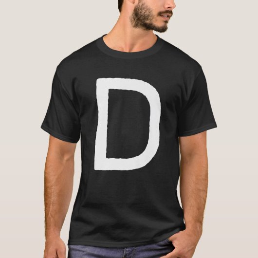 T-shirt Lettre D Hommes Monogramme femmes Graphique Rétro (Devant)