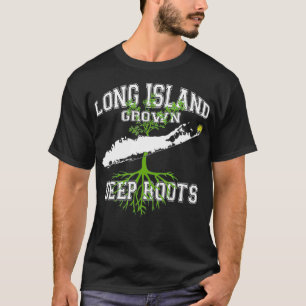 T-shirt Lettre de Varsity de Long Island NY Roots Profonds