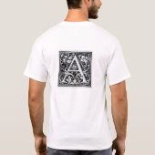 T-shirt Lettre décorative "A" Woodblock Initial (Dos)