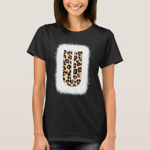 T-shirt Lettre d'impression U Lettre initiale U Leopard B