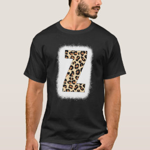 T-shirt Lettre d'impression Z Lettre initiale Z Leopard B