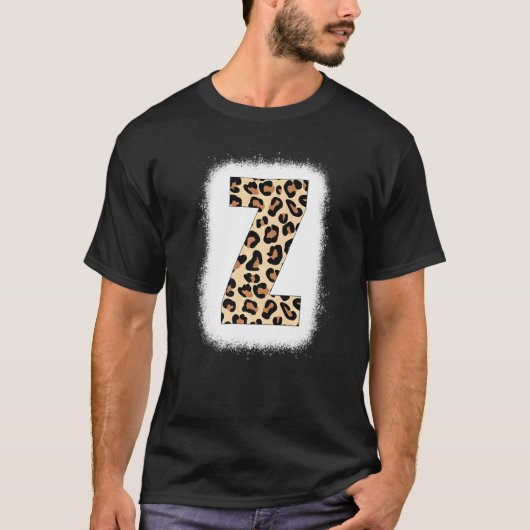 T-shirt Lettre d'impression Z Lettre initiale Z Leopard B (Devant)