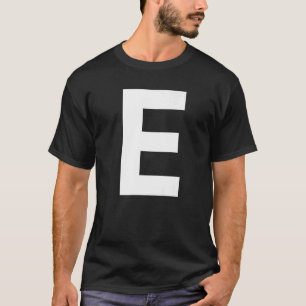 T-shirt Lettre E alphabet correspondant à l'équipe de la p
