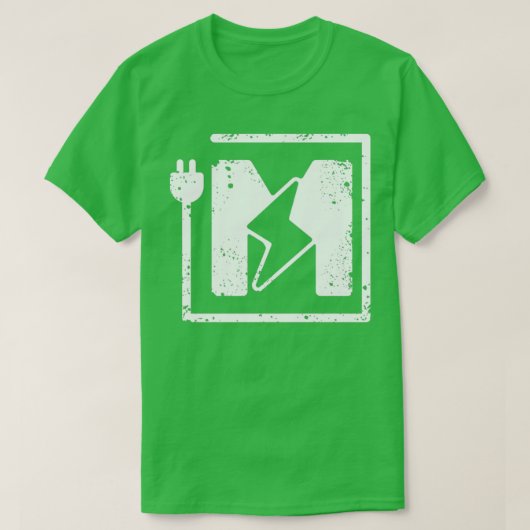 T-shirt Lettre électrique M Électricien ou Engi électrique (Design devant)