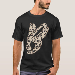 T-shirt LETTRE Empreinte de léopard MAIN INITIALE B MONogr