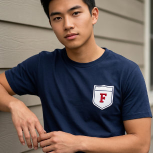 T-shirt Lettre F - Alphabet de prénom initial Pochette lat