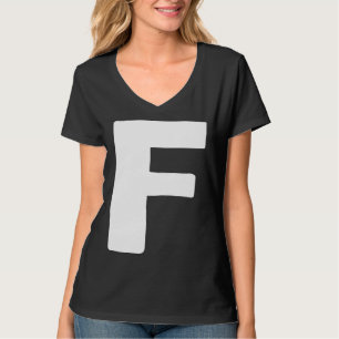 T-shirt Lettre F grande et blanche en gras