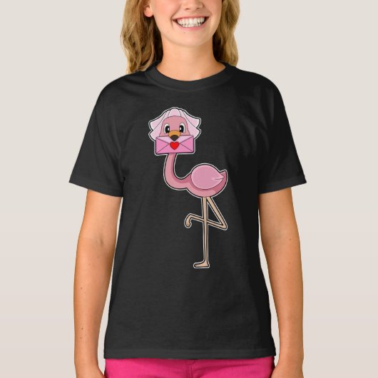 T-SHIRT LETTRE FLAMANT ROSE MARIAGE (Devant)