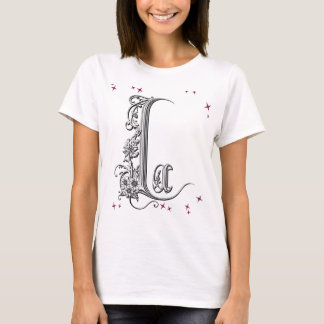 T-shirt Lettre florale illustrée "L"