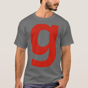T-shirt Lettre g en texte rouge Typographie minimale